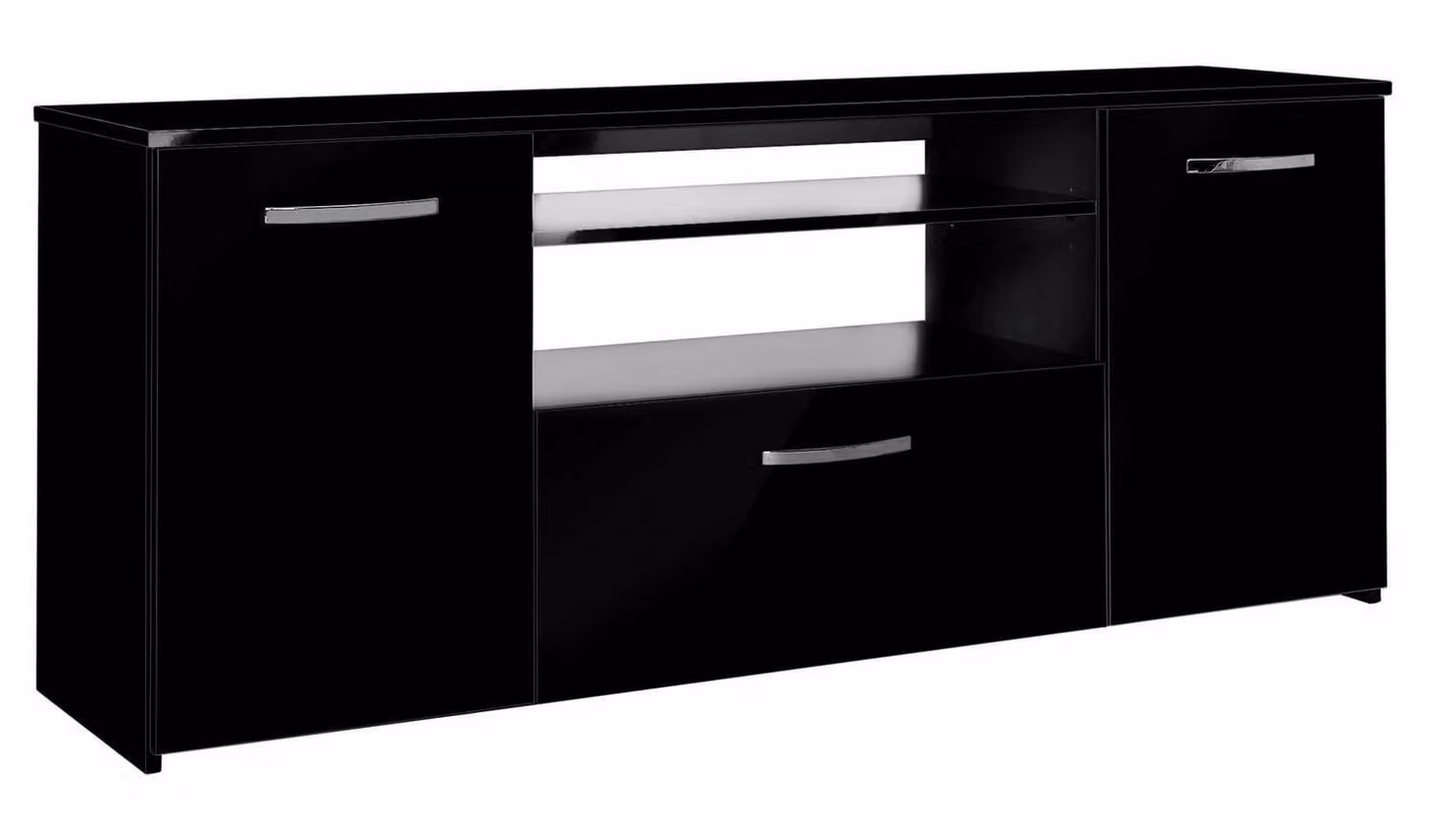 Hayward Black Gloss Modern 2 Door 1 Drawer Sideboard Storage Unit