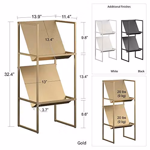 Novogratz Helix Vinyl Record Storage, Black Metal Media Compartment – 2