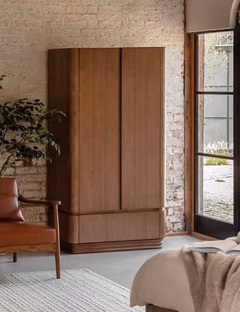 Gallery Direct Dempsey 2 Door Mid Century Wardrobe in Brown