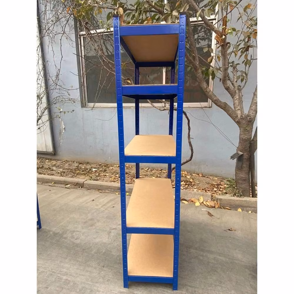 PAWNORA 5 Tier Metal and MDF Storage Shelving Unit in Blue – 2