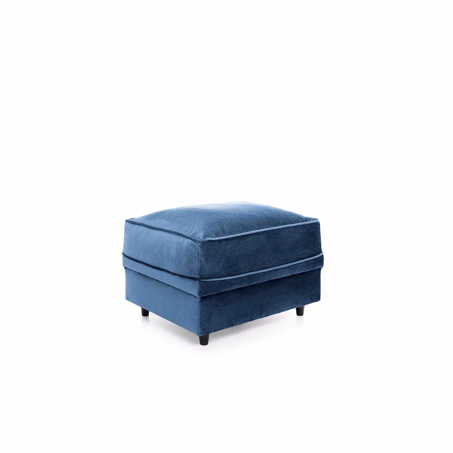 Abakus Direct Chicago Spill-Proof Velvet Footstool in Dark Blue, W/D/H: 60 x 50 x 41 cm – 2