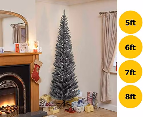 E-Stores Direct Grey and Black Modern Artificial Christmas Tree, Height: 240 cm – 3