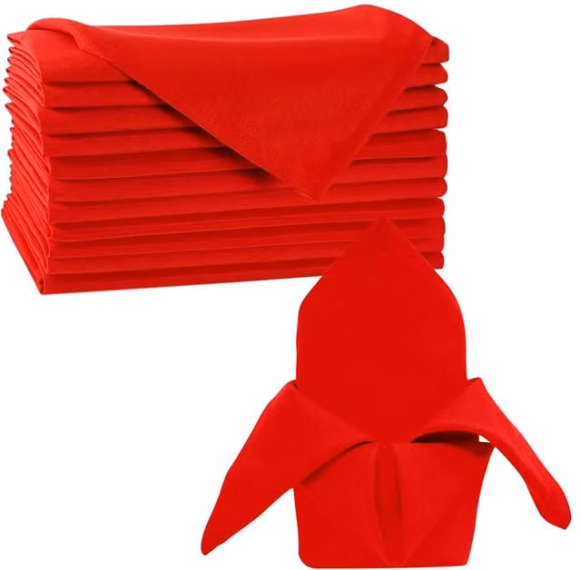 Neel Blue Red Christmas Table Napkin in Blue and Red Spun Polyester, W/D/H: 50.8 x 50.8 x 0.1 cm – 1