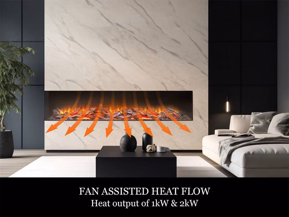 Acantha Ignis 2000 Black Corner View Built-in Electric Media Wall Fire – 3