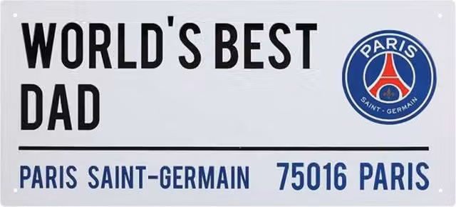Paris Saint Germain FC Best Dad Metal Street Sign in White