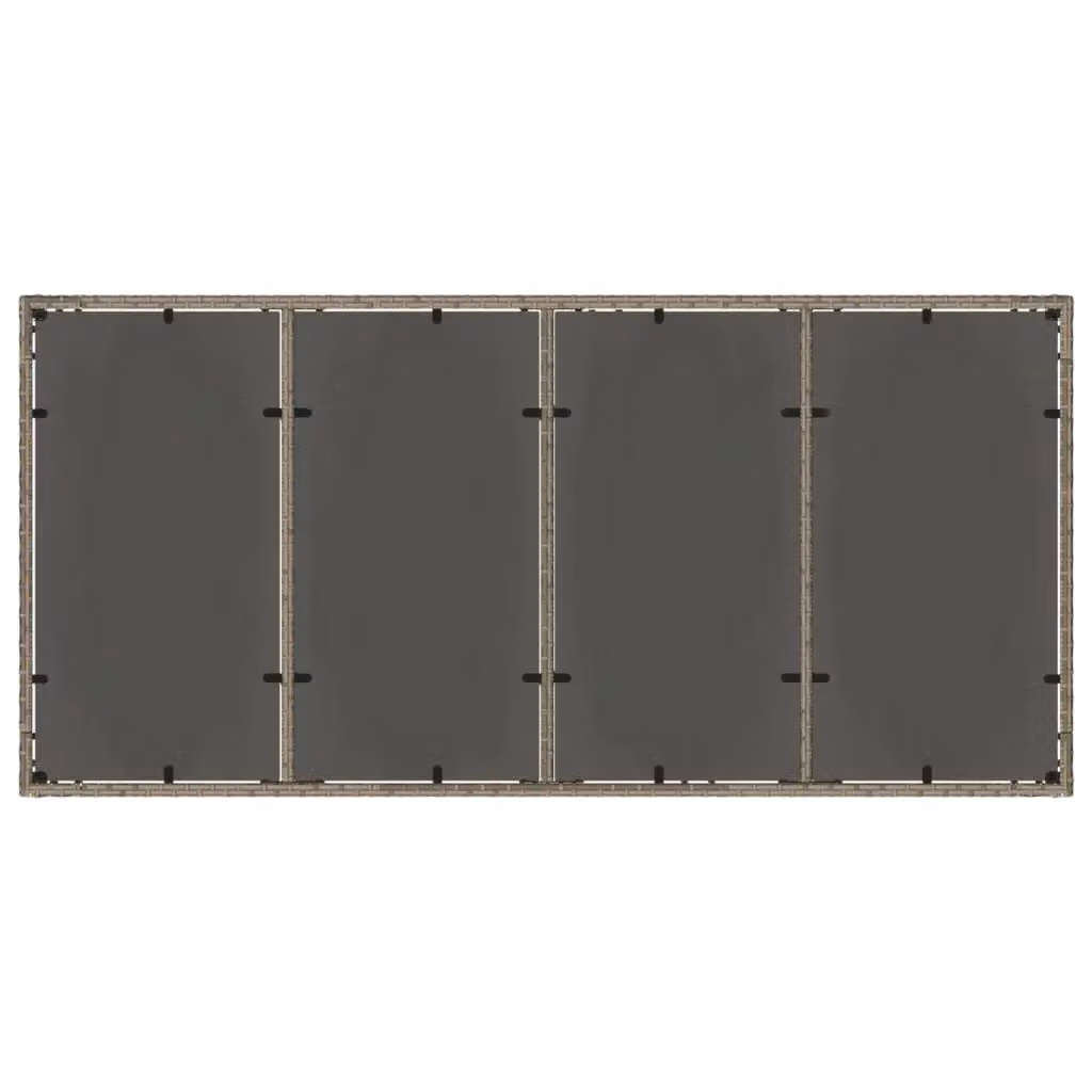 Berkfield Home Grey Poly Rattan Garden Table with Glass Top, W/D/H: 190 x 90 x 75 cm – 3