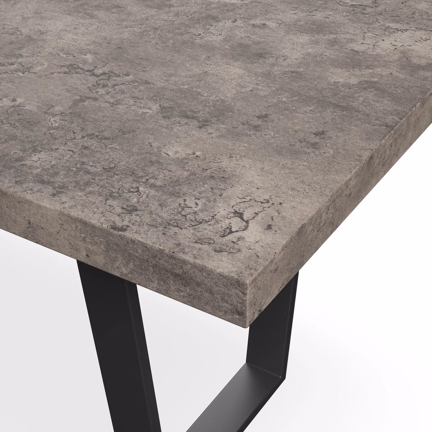 More4Homes Aria Rectangular Dining Table with Concrete Effect Top and Black Metal Legs and Nova Velvet Dining Chairs Set of 4 in Yellow and Black – 3