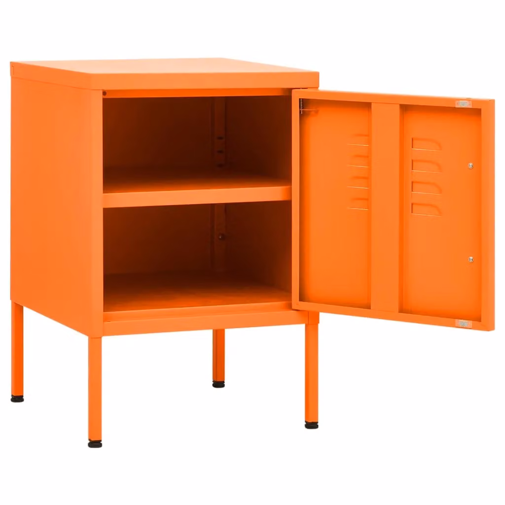 Berkfield Home Modern Matt Orange Metal Nightstand W/D/H: 35 x 35 x 51 cm – 3