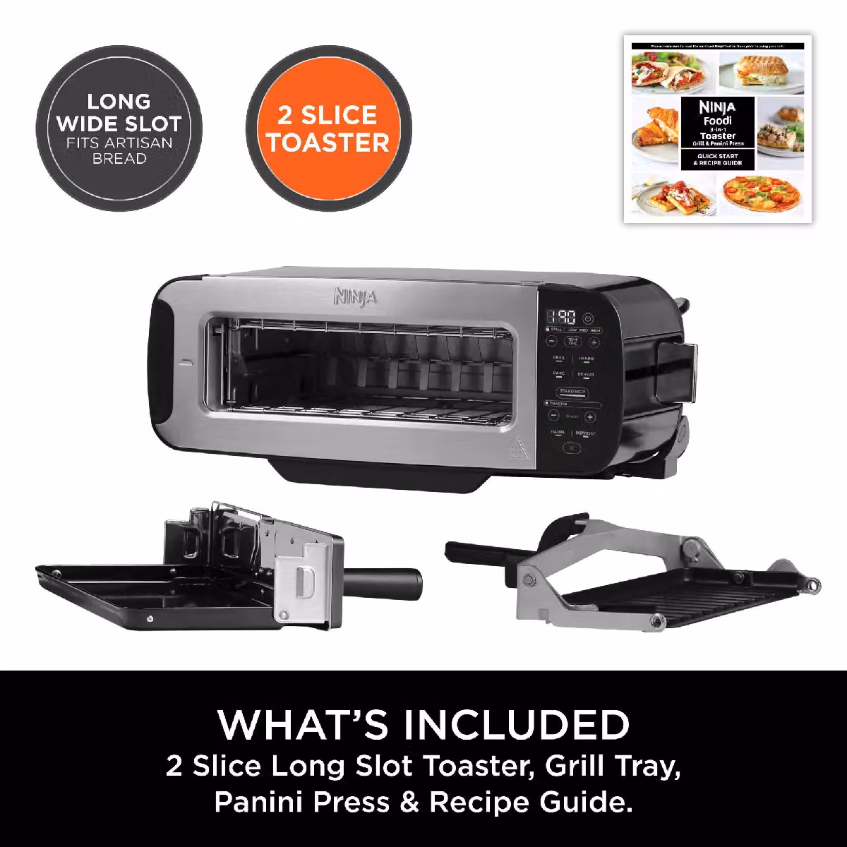 Ninja Foodi 3-in-1 Toaster, Grill and Panini Press in Black – 2