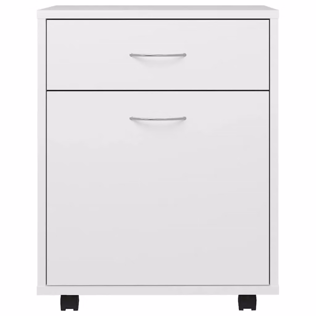 Berkfield Home Rolling Cabinet in White, W/D/H: 45 x 38 x 54 cm – 2