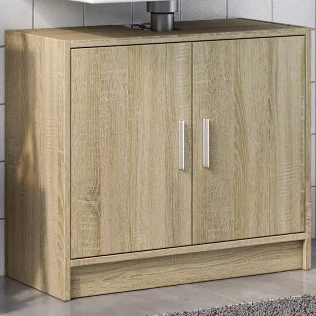 Berkfield Home Sonoma Oak Bathroom Sink Cabinet, Brown, W: 63 cm, D: 29 cm, H: 55 cm – 1