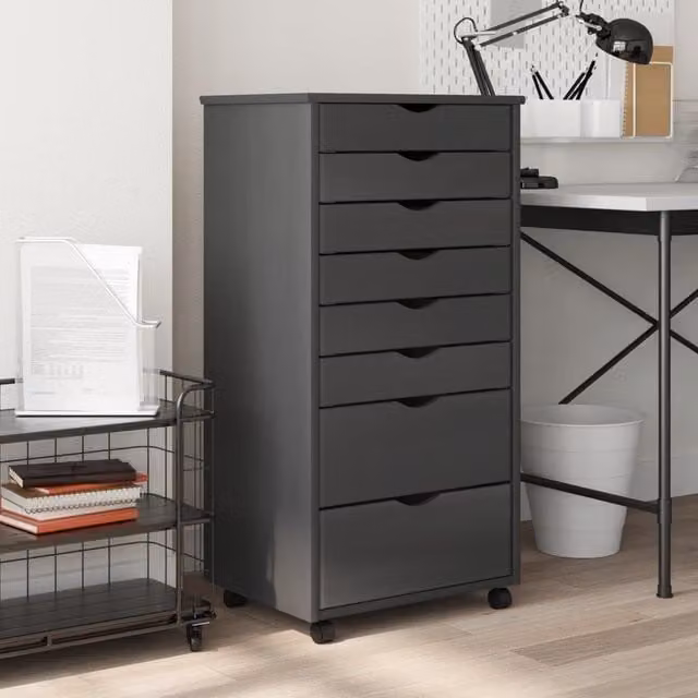 Berkfield Home Rolling Cabinet with Drawers in Moss Grey Solid Pine Wood