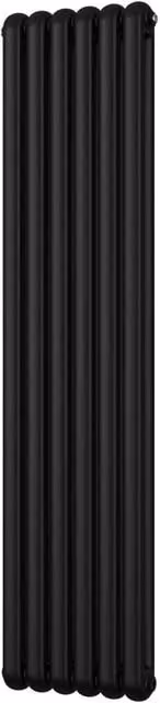 Sherwood Black Round Top 2 Column Column Radiator, H: 1800 mm, W: 437 mm, D: 50 mm