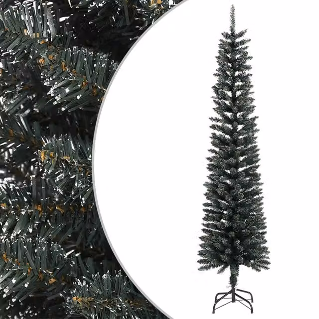 Berkfield Home Artificial Slim Christmas Tree in Green, Height: 240 cm – 1