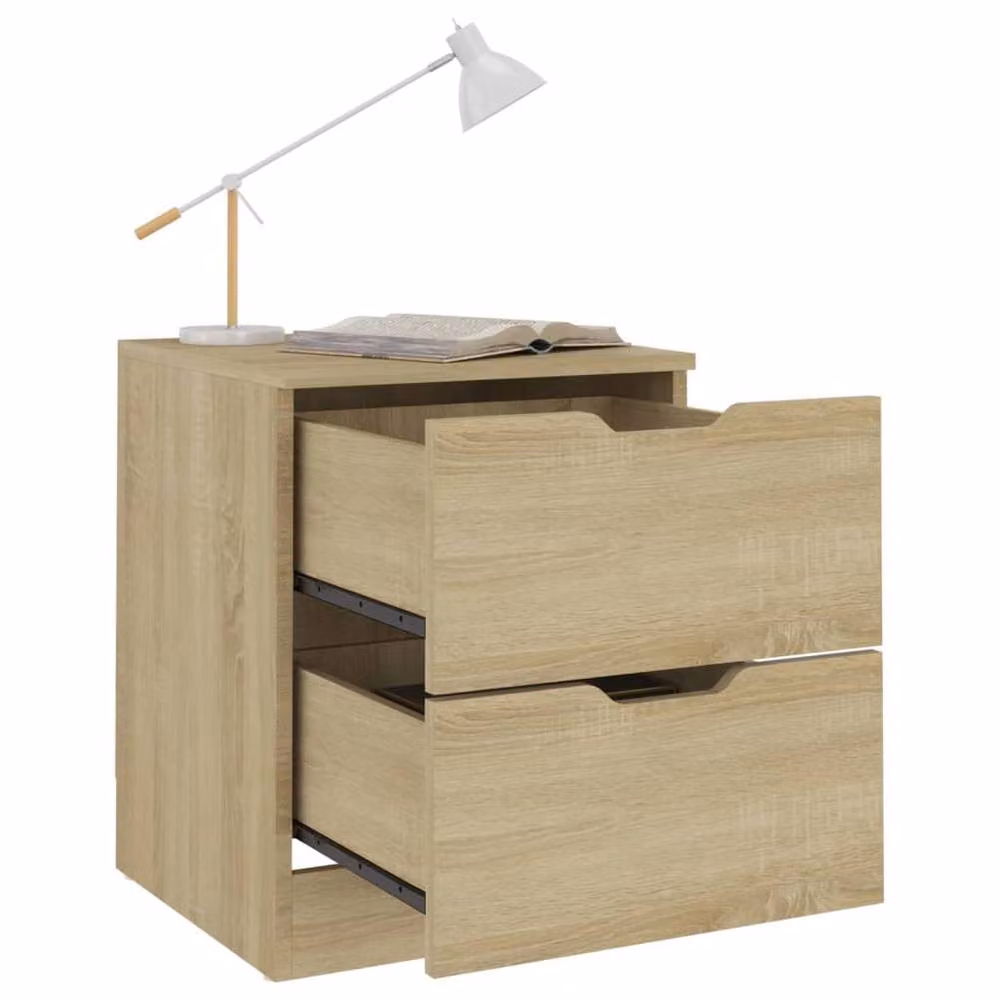 Berkfield Home Sonoma Oak Bedside Cabinet in Light Oak, W/D/H: 40 x 40 x 50 cm – 2
