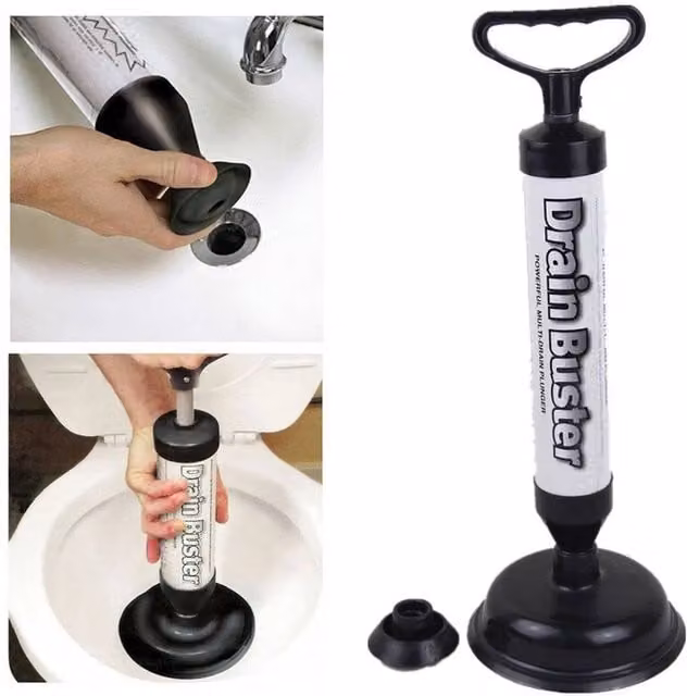 SPETLEK Vacuum Toilet Plunger Drain Unblocker, Black