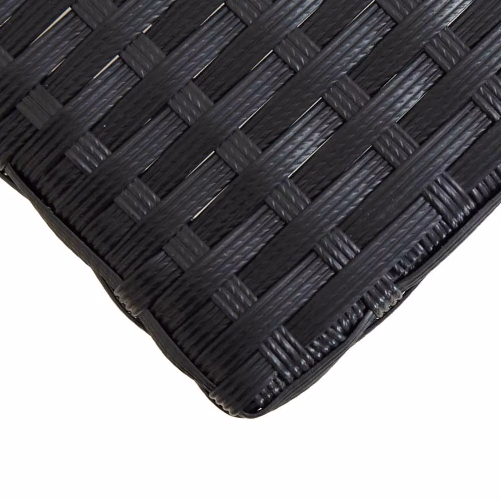 Berkfield Home Beautiful Modern Garden Bench in Black Poly Rattan and Solid Acacia Wood, W/D/H: 120 x 40 x 40 cm – 4