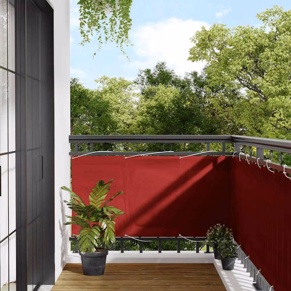 Berkfield Home Versatile Red Balcony Screen with Aluminium Eyelets, W/H: 75 x 700 cm, UV-Resistant Polyester Oxford Fabric – 1