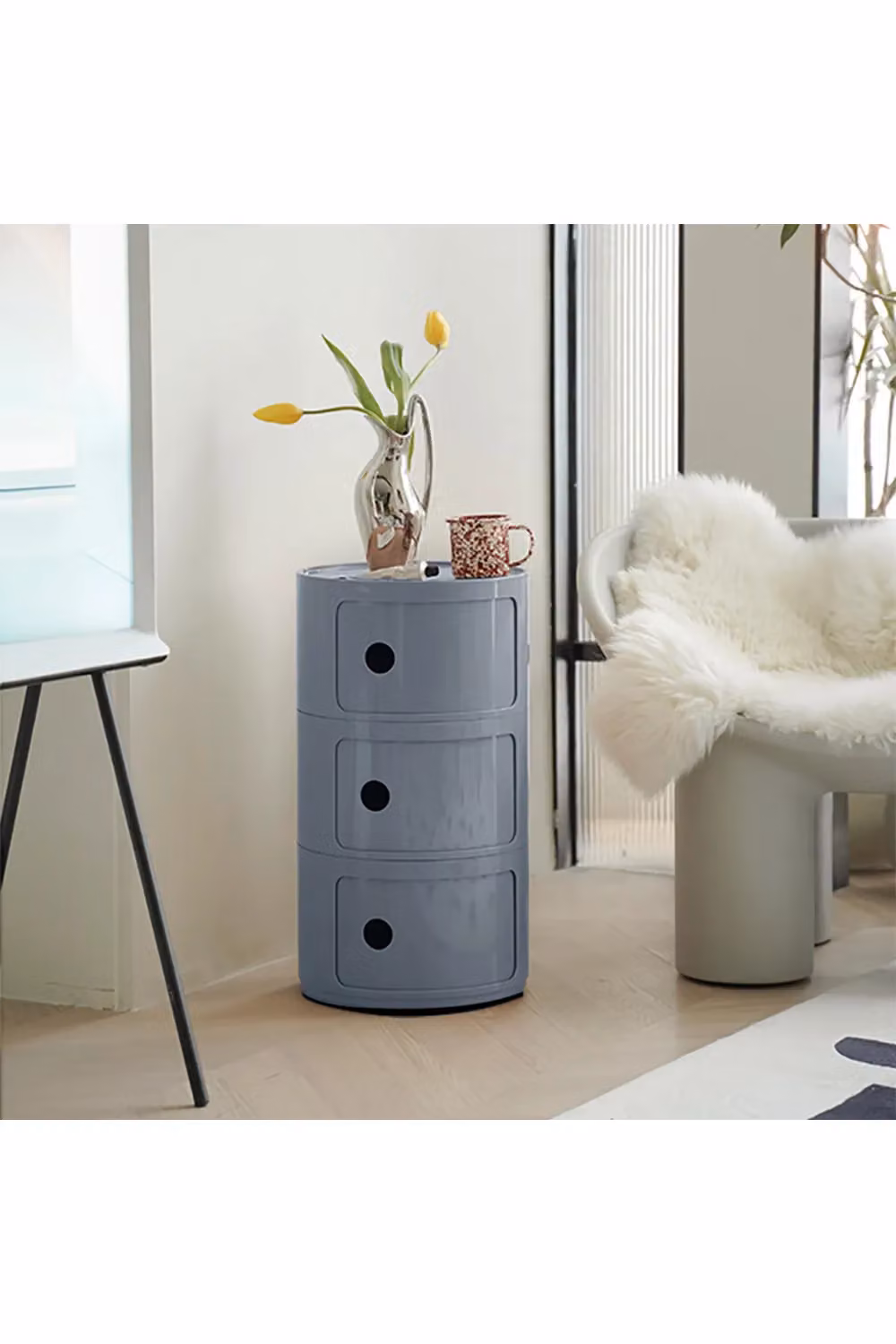 Living and Home 3-Tiered Plastic Storage Drawer Unit in Grey – 2