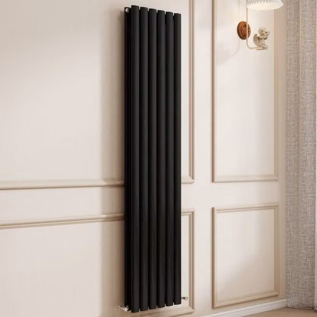 Banyetti Orva Black Vertical Double Oval Column Radiator H 160 cm x W 35.4 cm – 1