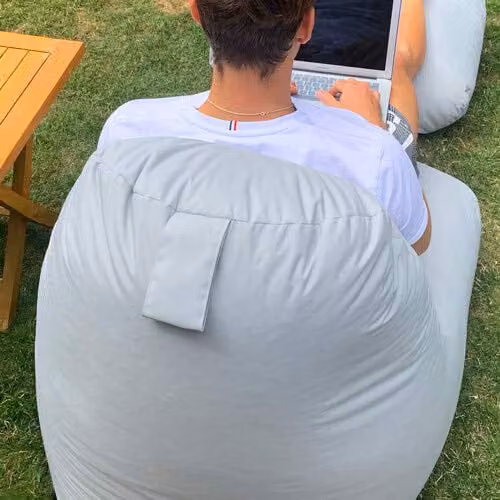 rucomfy Water Resistant Large Garden Beanbag Chair Lounger in Grey/Silver – 3