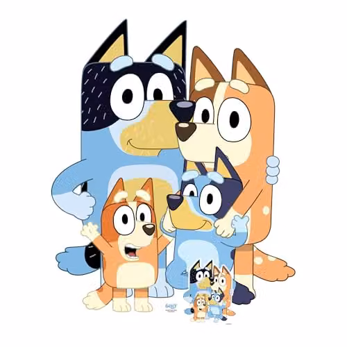 Star Cutouts SC4465 Bluey Heeler Family Cardboard Cutout, Multicolour, Height: 117 cm