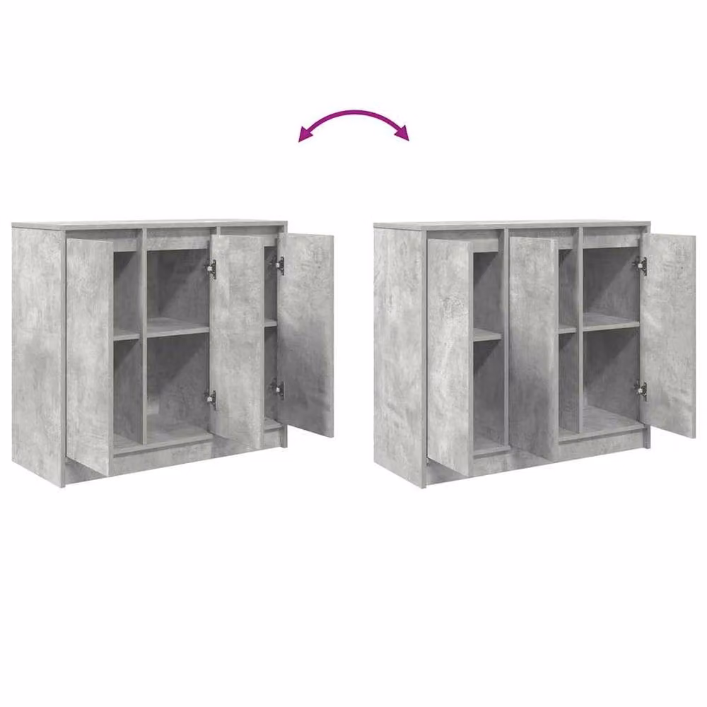 Berkfield Home Sideboard in Concrete Grey, W/D/H: 85 x 34 x 76 cm – 3