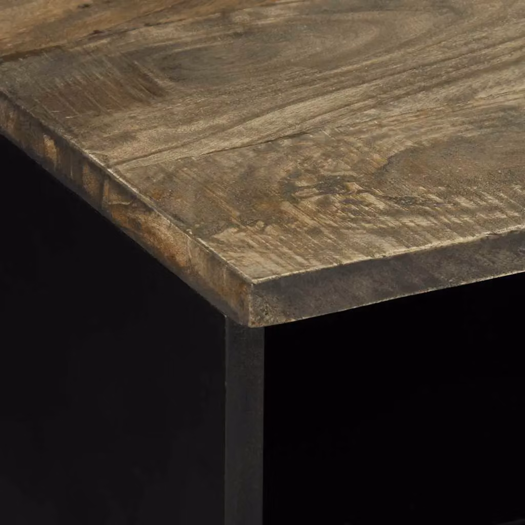Berkfield Home Mango Wood Coffee Table, Light Grey, W: 80 cm, D: 54 cm, H: 40 cm – 4
