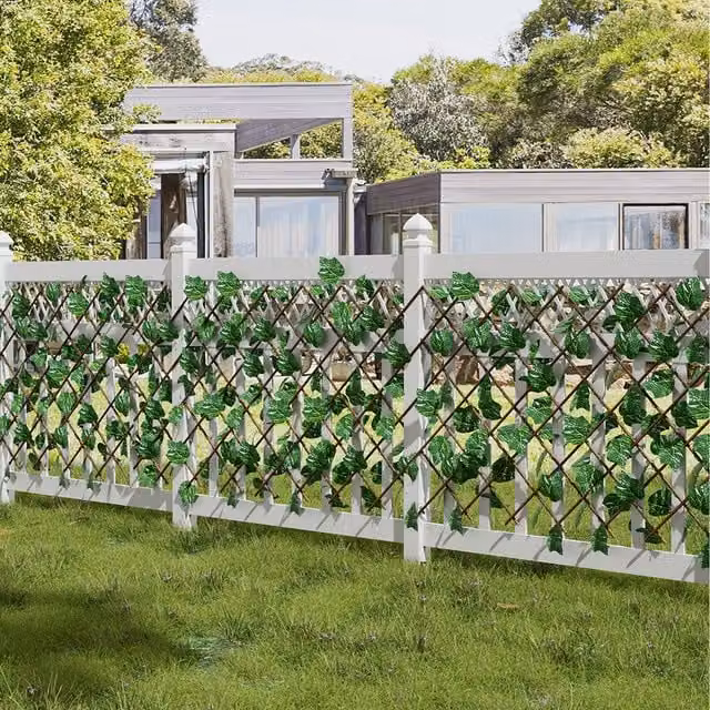 Lifeideas Green Artificial Hedge with Wooden Wall-Mounted Design, W/H: 190.3 x 53 cm