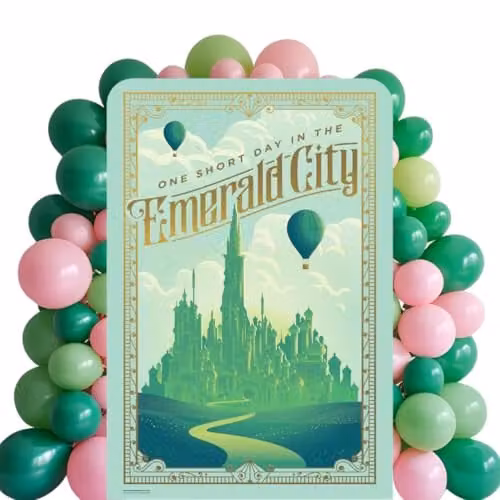 Star Cutouts SC4656 Wicked Emerald City Backdrop Sailboard Cardboard Cutout, Green, Height: 133 cm