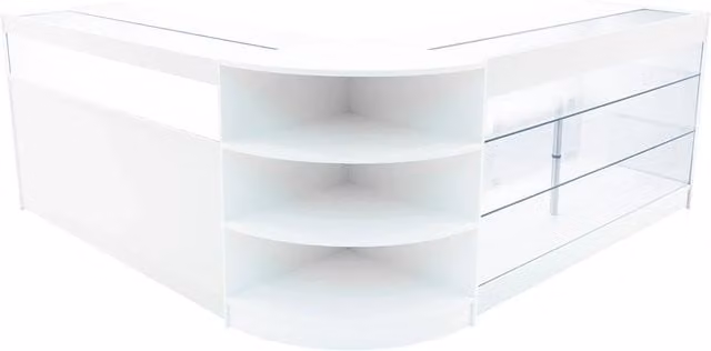 Monstershop Demeter LED Shop Counter Set K1500, B1500 & LM60 in White