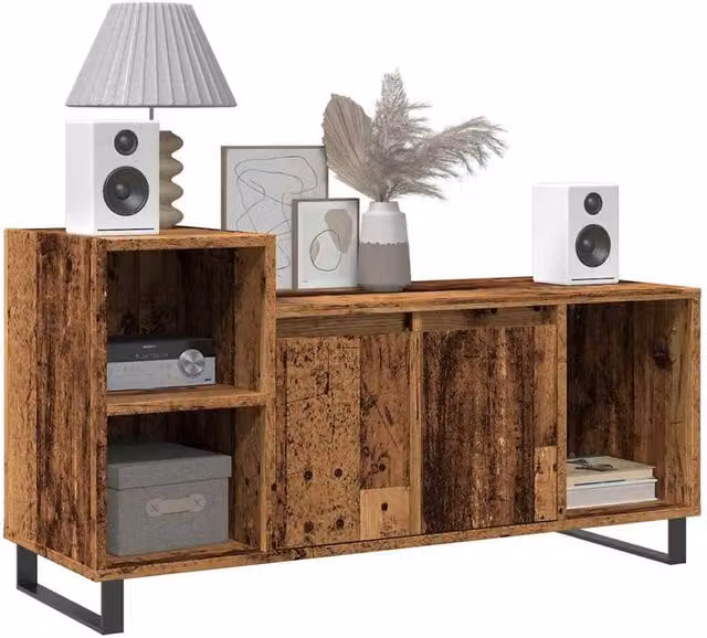 Berkfield Home Industrial TV Cabinet in Brown Old Wood, W/D/H: 100 x 35 x 55 cm – 1