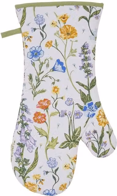 Ulster Weavers Meadow Flowers Floral Gauntlet Oven Glove in Green, W/H: 37 x 20 cm