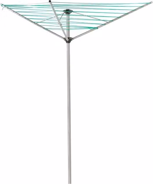 FLAVORA 3 Arm Rotary Clothes Airer with 30m Drying Space in Grey, W/D/H: 100 x 15 x 15 cm