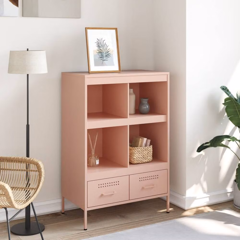 Berkfield Home Pink Metal Highboard, W/D/H: 68 x 39 x 101.5 cm – 2