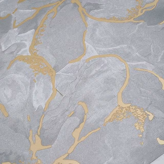 Livingandhome Set of 10 Self Adhesive Marble Wall Tile Stickers in White, Grey and Gold