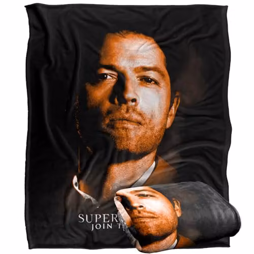 Warner Bros. Supernatural Castiel Portrait Silky Touch Super Soft Fleece Throw Blanket, W: 152 cm, D: 127 cm
