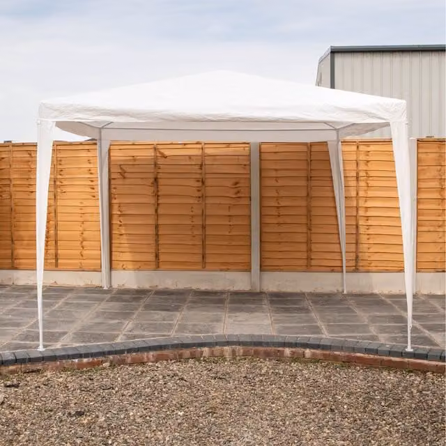 Samuel Alexander White Outdoor Garden Gazebo Party Tent W/D/H: 3.0 x 3.0 x 3.0 m