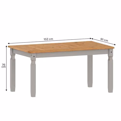 Mercers Furniture Corona Grey Wax Solid Wood Pine Dining Table, W/D/H: 152 x 92 x 76 cm – 3
