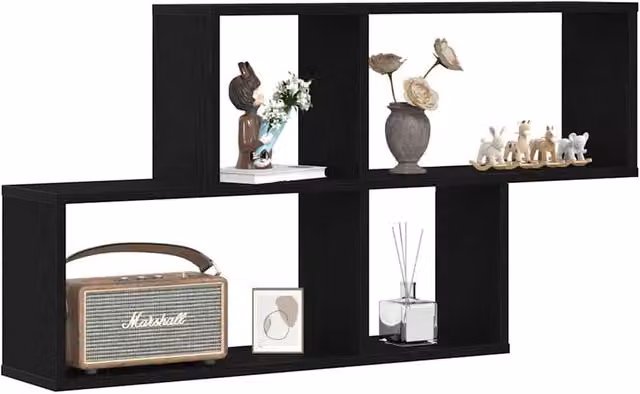 Berkfield Home Modern Black Oak Wall Cabinet, W/D/H: 76 x 18 x 53 cm – 1