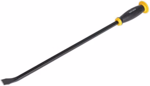 Loops 610mm Angled Pry Bar with Hammer Cap in Black Heat Treated Steel with Soft Grip