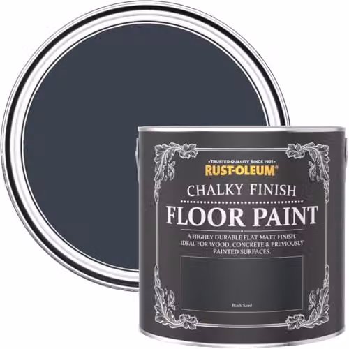 Rust-Oleum Black Scratch-Proof Floor Paint in Matt Finish, Black Sand, 2.5L