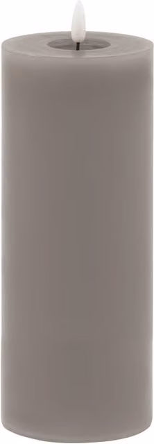 Love Lace Grey LED Wax Pillar Candle with Melt and Flicker Effect – 1