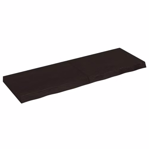 vidaXL Wall Mounted Rustic Oak Wall Shelf, Dark Brown, W: 120 cm, D: 40 cm, H: 2-6 cm