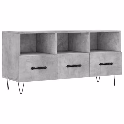 vidaXL Modern TV Cabinet in Concrete Grey, W/D/H: 102 x 36 x 50 cm
