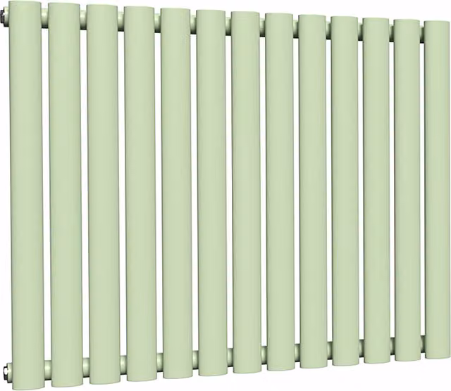 Lux Heat Oval Horizontal Coloured Radiator in Mint Ice Cream, W: 60.0 cm, H: 78.0 cm