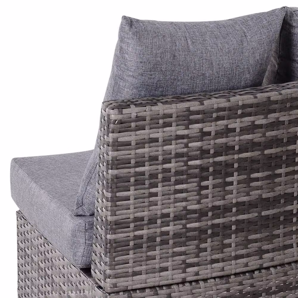 Wyld Haus Reka Grey 5 Piece Half Round Outdoor Rattan Sofa Set with Coffee Table – 6