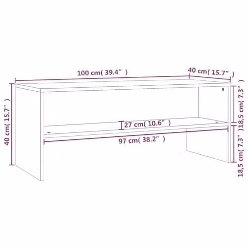 vidaXL Modern TV Cabinet in Brown, W/D/H: 100 x 40 x 40 cm – 3