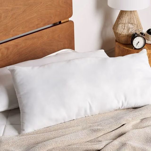Wyld Haus 2 Pack White Microfibre Bed Pillows with Polyester Fill, W: 40 cm, L: 80 cm – 1