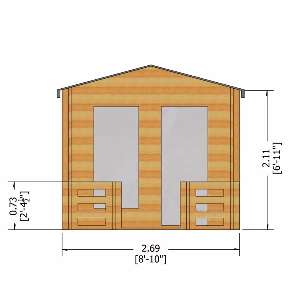 Shires Maulden 19 mm Log Cabin with Verandah in Brown – 2